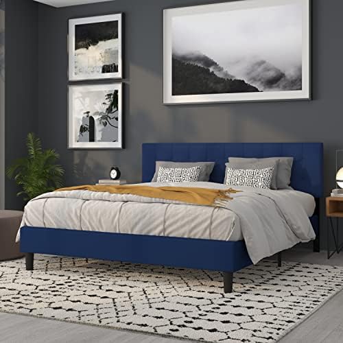 Flash Furniture Bedford Tufted Upholstered King Size Headboard in Navy Fabric - Image 4