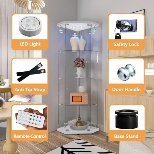 Beauty4U Corner Glass Display Cabinet - Image 3