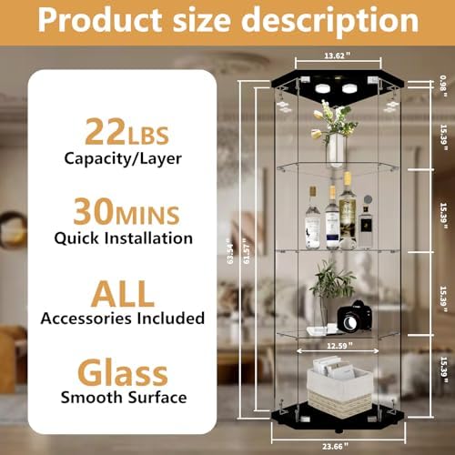Beauty4U Corner Glass Display Cabinet - Image 2