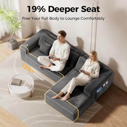CAMMOO 108" L-Shaped Boneless Sectional Sofa, Cloud Couch in One Box - Image 4