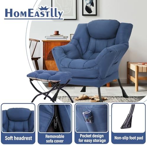 Lazy Chair with Ottoman, Soft Comfy Chair - Image 4