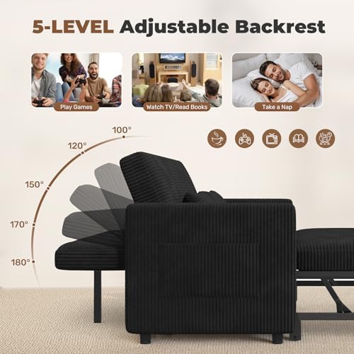 Nebuaegis Sleeper Sofa Bed, 3-in-1 Convertible Pull Out Couch - Image 3