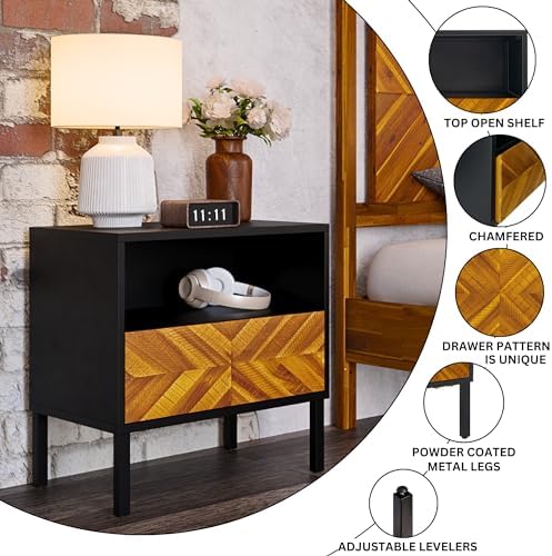 Bme Vivian Solid Wood Nightstand, End Table, Bedside Table - Image 4