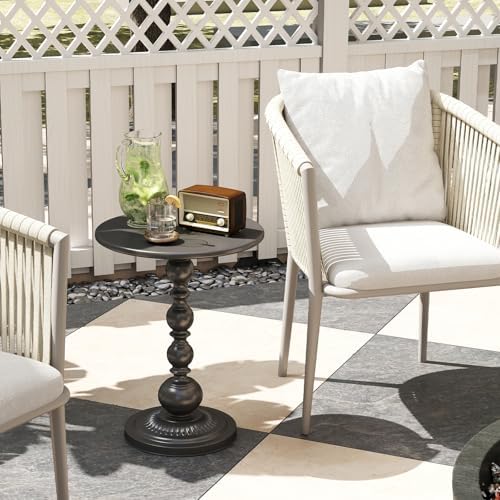 Metal Small End Table, Round Side Table - Image 6