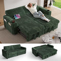 Sunny Heart 91" Plush Corduroy L Shaped Sectional Sleeper Sofa Bed by SunnyHeart