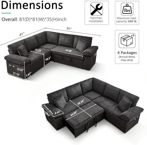 82'' Modular Sectional Couch - Image 2