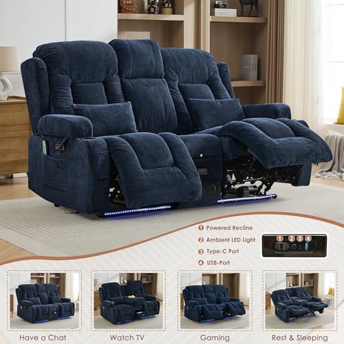TUNYI Wall Hugger Loveseat Recliner Sofa - Image 3