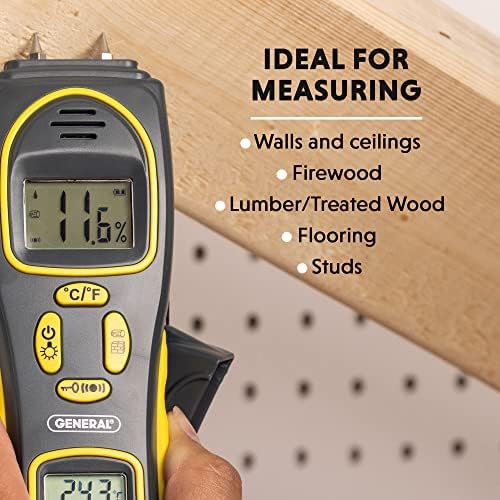 General Tools MMH800 Pin/Pinless Moisture Meter w/Temp and Humidity - Image 3