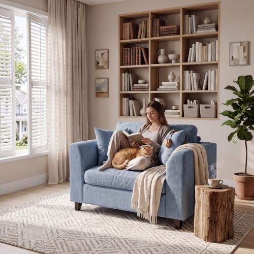 ERYE 46.9" Chenille Upholstered Accent Chair Wide Seat by ERYE