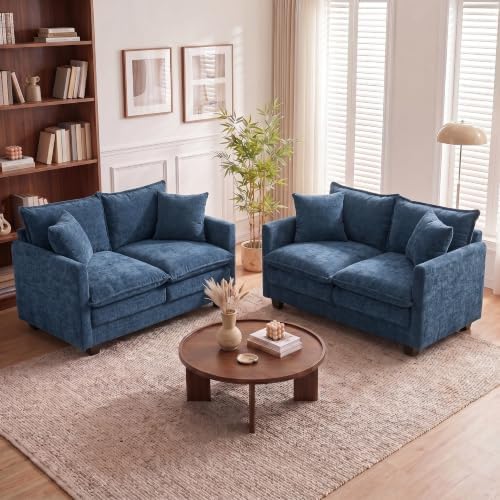 50'' Loveseat Sofa Set, Small Couch Set 2 Piece Cloud Love Seat by MUDANT