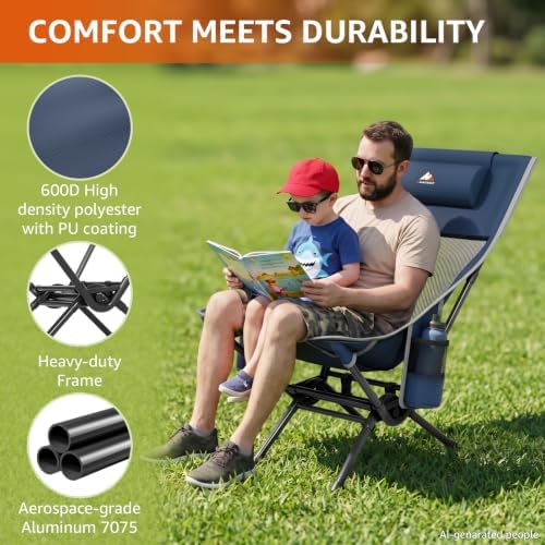 Portable Folding Rocking Camping Chair - Image 4