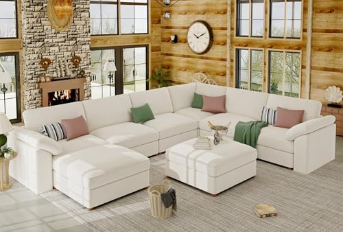 EASE MOOSE Oversized Sectional Modular Sofa, Comfty U Shape Sectional Modern by EASEMOOSE