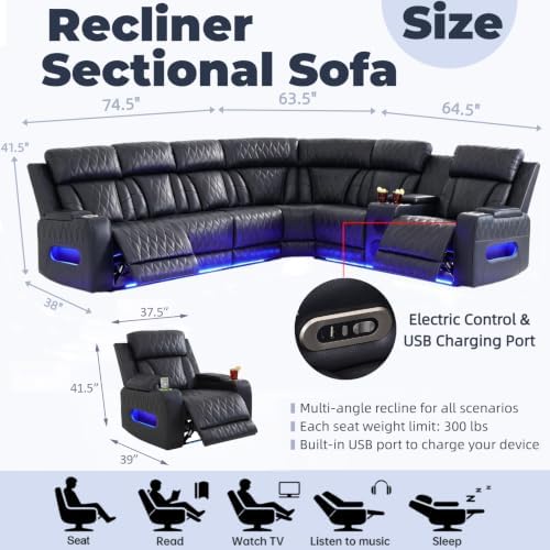 Power Reclining Sectional Sofa - Image 2