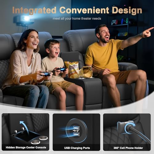 3 Seat Recliner Sofa, Reclining Loveseat Couch - Image 4