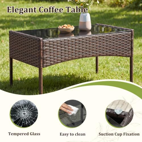 Greesum 4 Pieces Patio Furniture Conversation Sets - Image 5