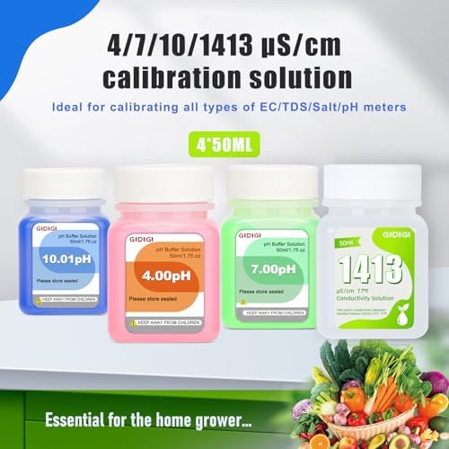EC Calibration Buffer Solution 1413µS/cm and pH4/7/10, TDS Buffer Kit - Image 2