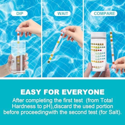 Salt-Water Pool Test Strips Kit: 25 Counts 8-in-1 - Image 3