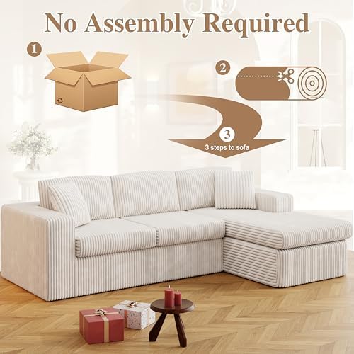 JAMFLY 105" Boneless Couches for Living Room Modular Sectional Sofa L-Shape - Image 5