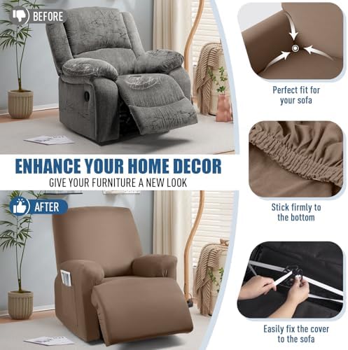 TAOCOCO Stretch Recliner Chair Covers 3-Piece Recliner Covers - Image 3