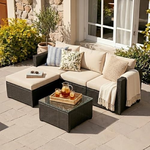 JAMFLY 3-Piece All-Season Wicker Patio Sectional Sofa Set by JAMFLY