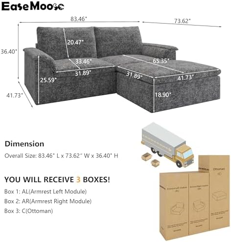 EASE MOOSE 83" Loveseat Sofa - Image 2