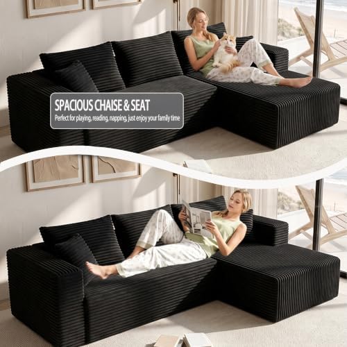 92.5" Boneless Couch, Right Facing Sectional Sofa - Image 5