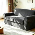 Luxury Velvet Sofa Covers for 2 Cushion Couch, Dark Grey by HOMECOVER