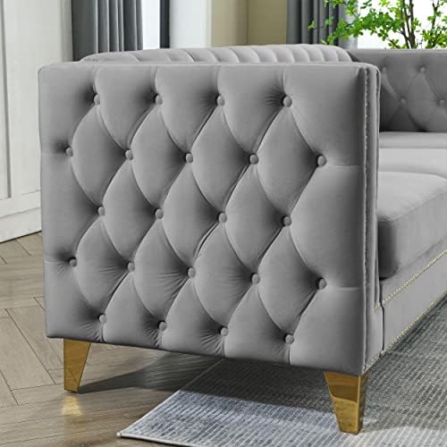 82.2" Oversized L-Shaped Corner Velvet Couch, Heavy Duty Solid Wood Frame and - Image 7