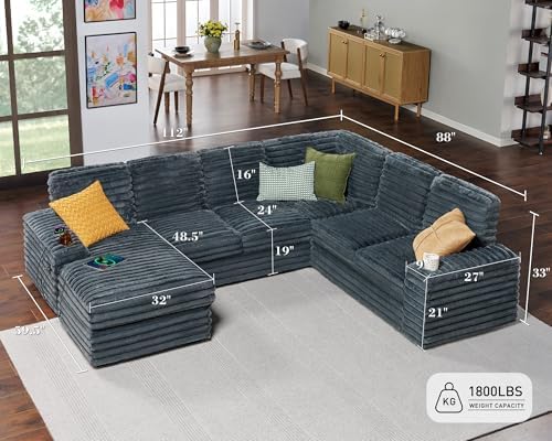 112" Sectional Couch, U Shaped Couch - Image 2