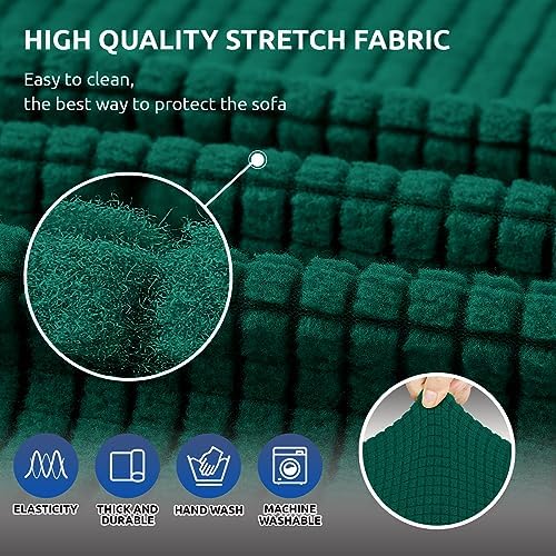 KEKUOU Stretch Couch Covers for Sofa, 3 Cushion Couch Slipcover - Image 5