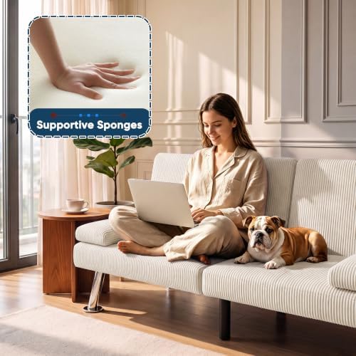 Furmax Corduroy Futon Sofa Bed, Adjustable Futon Couch - Image 5