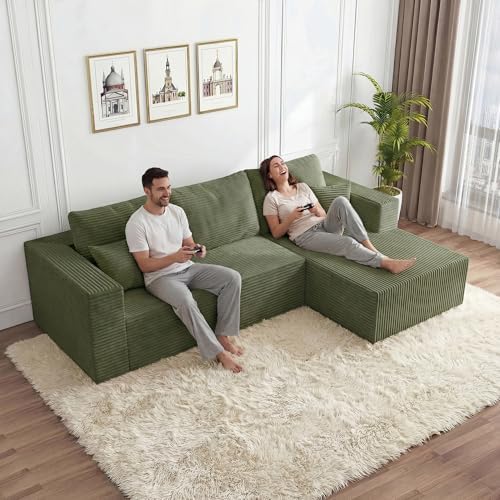 92.5" Modular Sectional Sofa, L-Shape Cloud Couch - Image 3