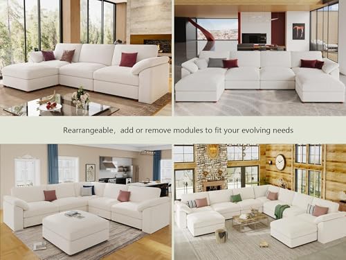 EASE MOOSE Oversized U Shape Sectional Couch Wide Deep seat Sectional Sofa - Image 5