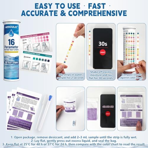20-in-1 Water Testing Kit for Drinking & Well Water, 123 Test Strips - Image 3