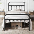 Yaheetech Twin Metal Platform Bed Frame, Victorian Headboard & Footboard by Yaheetech