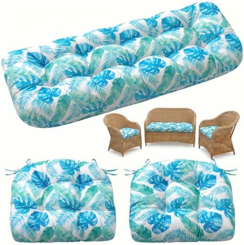 1 MIDDLE ONE Wicker Chair Cushions 3 Pieces Set by 1MIDDLEONE