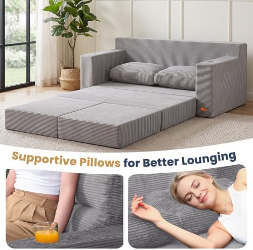 COMAX Futon Sofa Bed, Convertible Sofa Bed, Folding Boneless Couches - Image 7