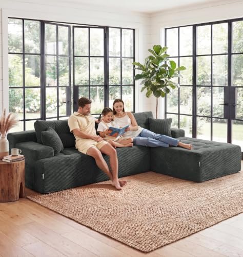 Hobestluk Boneless Couches Modular Sectional Sofa L-Shape Oversized Chaise - Image 4