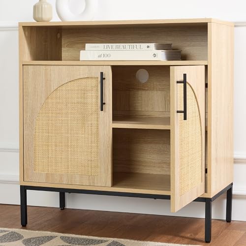 Best Choice Products Rattan Sideboard Buffet Cabinet, Entryway Table, Accent - Image 5