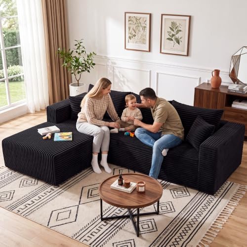Boneless Couches for Living Room, L Shape Modular Sectional Sofa - Image 3
