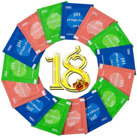 18-Pack pH Meter Buffer Solution Powder 7.00/4.00/10.01 by GIDIGI