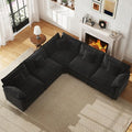 WorthFurni 114" Oversized Modular Sectional Sofa, 5-Seater V Shaped Cloud Couch by WorthFurni