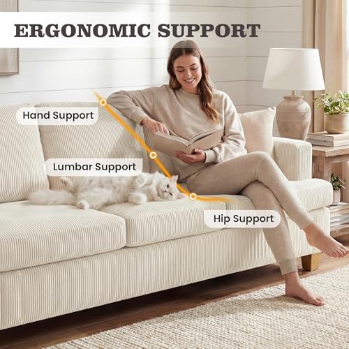 Apicizon 3 Piece Sofa Set 89'' 3-Seat Couch Sofa - Image 6