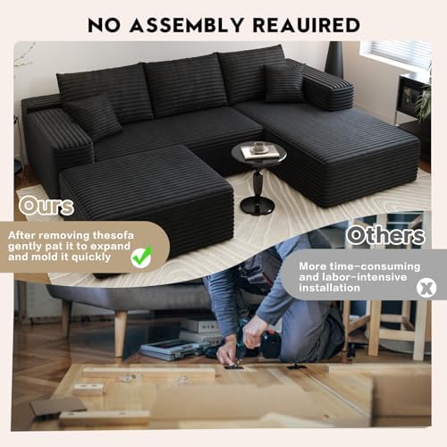 Settab 95" Boneless Couch Modular Sectional Sofa - Image 6