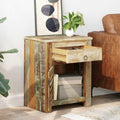 Vintage Reclaimed Wood End Table by ZQQLVOO
