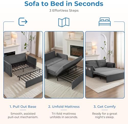 Mjkone 66.5" Width Sofa Bed Sleeper Queen Size - Image 7