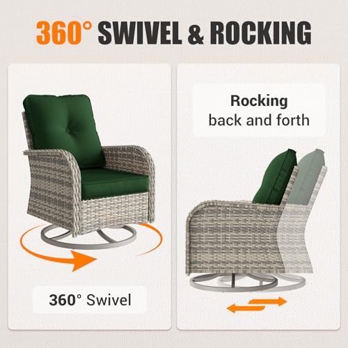 10Pcs Patio Rocking Swivel Chair - Image 4