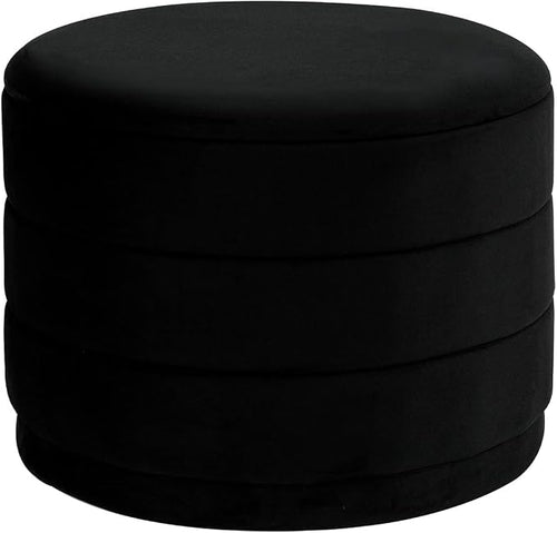 23" Upholstered Round Velvet Ottoman by CAIPINFUL