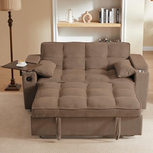 hansones 65'' 3-in-1 Folding Convertible Sofa Bed, Queen Size Pullout Sofa by hansones