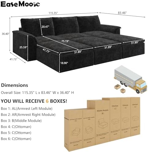 EASE MOOSE Boneless Sectional Couch - Image 2